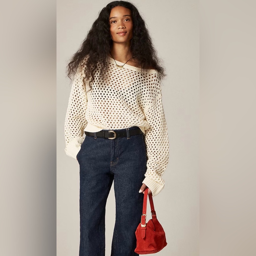 J. Crew pointelle boatneck sweater